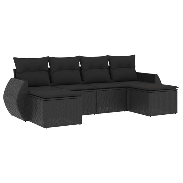 vidaXL Garden Sofa Set Black