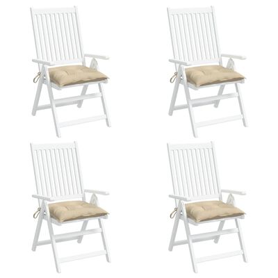 vidaXL Chair Cushions 4 pcs Beige 19.7"x19.7"x2.8" Oxford Fabric