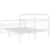 vidaXL Bed Frame White Steel Double Bed Bed Frame Rectangular
