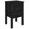 vidaXL Bedside Cabinet Set of 2 Black Solid Pine Wood Compact