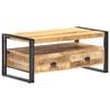 vidaXL Coffee Table Brown and black Rough mango wood, steel