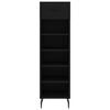 vidaXL Shoe Cabinet Black Engineered Wood Compact Shoe Cabinet