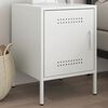 vidaXL Bedside Cabinet White Steel 14.2 x 15.4 x 19.9 in Bedside Cabinet