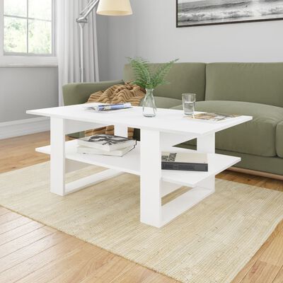vidaXL Coffee Table White 43.3"x21.7"x16.5" Engineered Wood