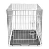 vidaXL Dog Crate Silver, Black Galvanized Steel, Plastic Large Foldable