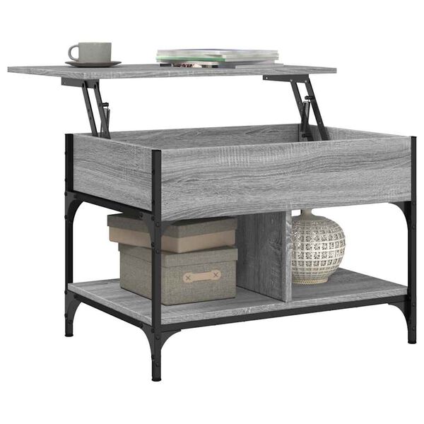 vidaXL Coffee Table Gray Sonoma Engineered Wood and Metal