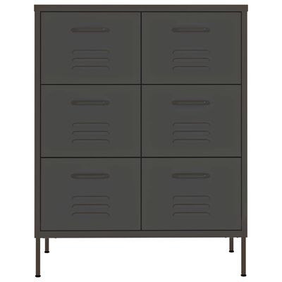 vidaXL Drawer Cabinet Anthracite 31.5"x13.8"x40" Steel