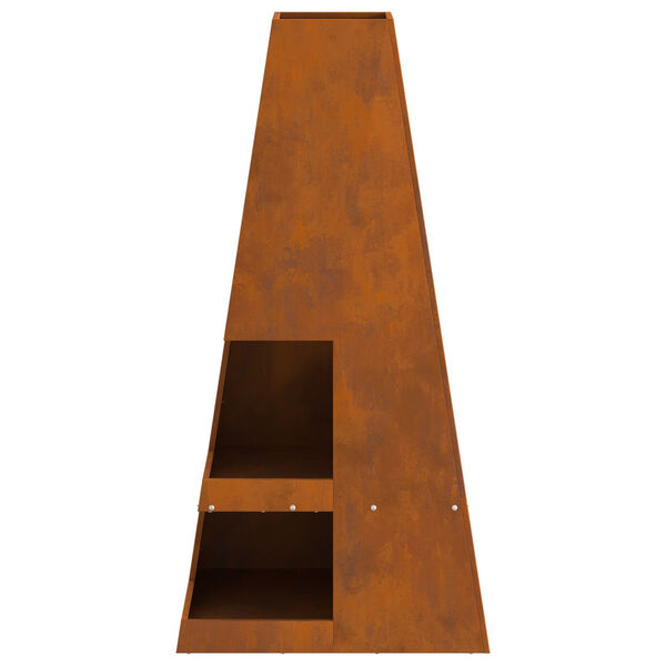 vidaXL Fire Pit Brown 19.69 x 19.69 x 39.37 in Steel