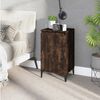 vidaXL Bedside Cabinet Smoked Oak Engineered wood, Metal