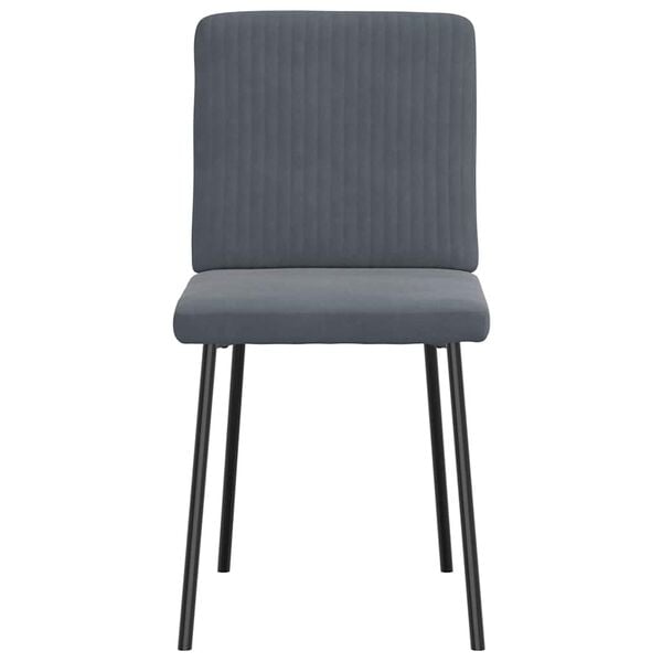 vidaXL Dining Chair Set of 6 Dark Grey Velvet, Plywood, Metal Medium