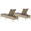 vidaXL Sun Lounger Beige PE rattan, powder-coated steel