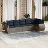 vidaXL 6 Piece Garden Sofa Set with Cushions Grey Poly Rattan