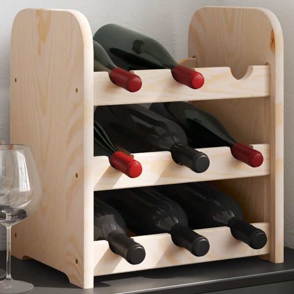 vidaXL Wine Rack 13.0x9.8x14.6" Solid Wood Pine