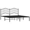 vidaXL Bed Frame Black Powder-Coated Steel 63x79 in Bed Frame