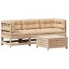 vidaXL 4 Piece Patio Lounge Set with Cushions Solid Wood Pine