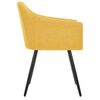 vidaXL Dining Chair Set of 2 Yellow Fabric (100% polyester), metal