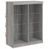 vidaXL Sideboard with LED Lights Gray Sonoma 79.5"x14.6"x39.4"