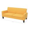 vidaXL Sofa Yellow Polyester 2-seater Removable Covers Sofa