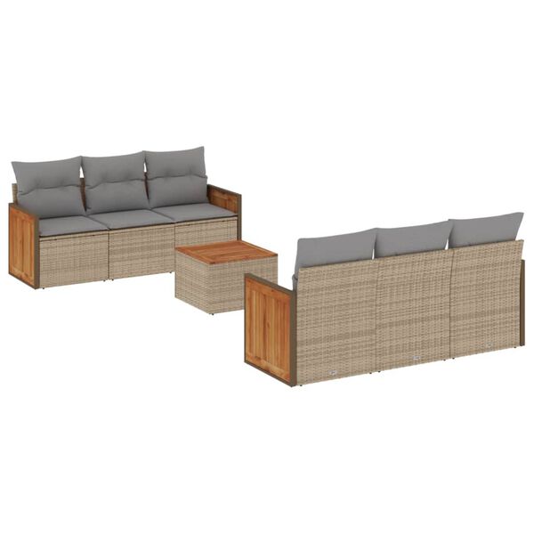 vidaXL Garden Sofa Set Beige, Light grey