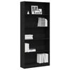vidaXL Bookcase Black Oak Engineered Wood Large Shelving Bookcase