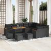 vidaXL Garden Sofa Set with Pillow 13 pcs Black Synthetic: Poly Rattan
