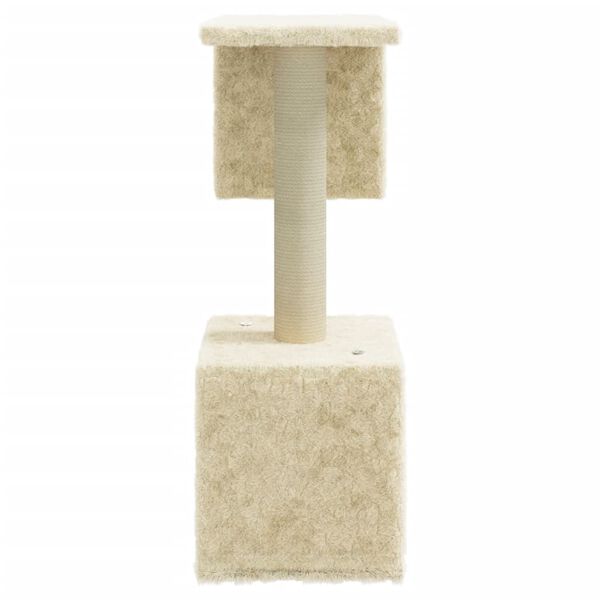 vidaXL Cat Tree Cream Engineered wood, plush, sisal Medium Cat Tree