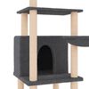 vidaXL Cat Tree Dark Grey Engineered wood, Plush, Sisal Tall Cat Trees