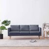vidaXL Sofa Dark Grey Polyester, Wood 3-Seater Removable Covers