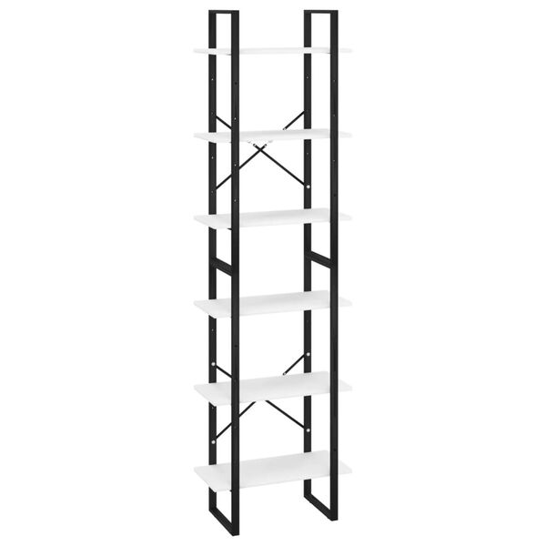 vidaXL Storage Shelf White Metal 82.7 in tall, compact width/depth