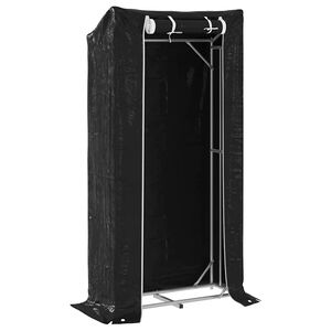 vidaxL Firewood Rack with Rain Cover 39.4"x15.7"x78.7" Galvanized Steel