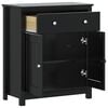 vidaXL Bathroom Cabinet Black Solid pine wood, engineered wood, metal