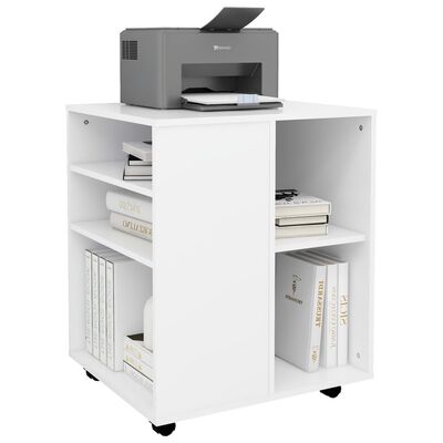 vidaXL Rolling Cabinet White 23.6"x20.9"x28.3" Engineered Wood