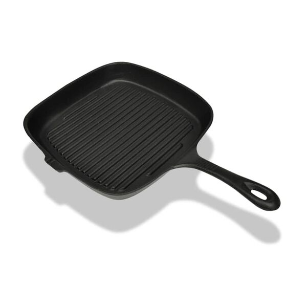 vidaXL Grill Pan Cast Iron 9.4"x9.1"