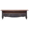 vidaXL TV Cabinet Black, Natural Wood Solid Mahogany Wood 47.2 in width