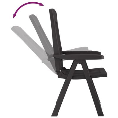 vidaXL Patio Reclining Chairs 2 pcs Anthracite PP