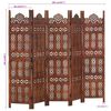vidaXL Hand carved 5-Panel Room Divider Brown 78.7"x65" Solid Mango Wood
