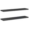 vidaXL Wall Shelf Black Stainless steel with black finish Wall mounting