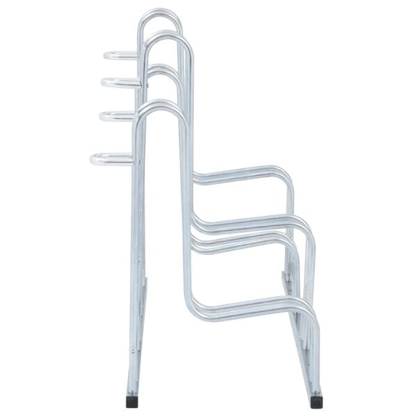 vidaXL Bicycle Stand for 4 Bikes Floor Freestanding Galvanized Steel
