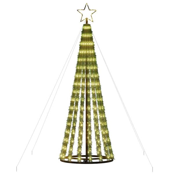vidaXL LED Christmas Tree Warm white, dark green PVC, Copper, Iron