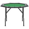 vidaXL Poker Table Green Engineered wood, felt, artificial leather, steel