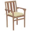 vidaXL Stackable Chair Set of 4 Teak wood natural Solid teak wood