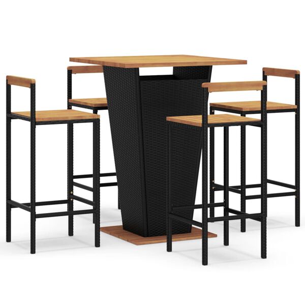 vidaXL Garden Bar Set Black