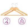vidaXL Hanger Set of 20 Light Brown Hardwood, metal Standard Rotatable