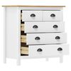 vidaXL Sideboard White and honey brown Solid pine wood