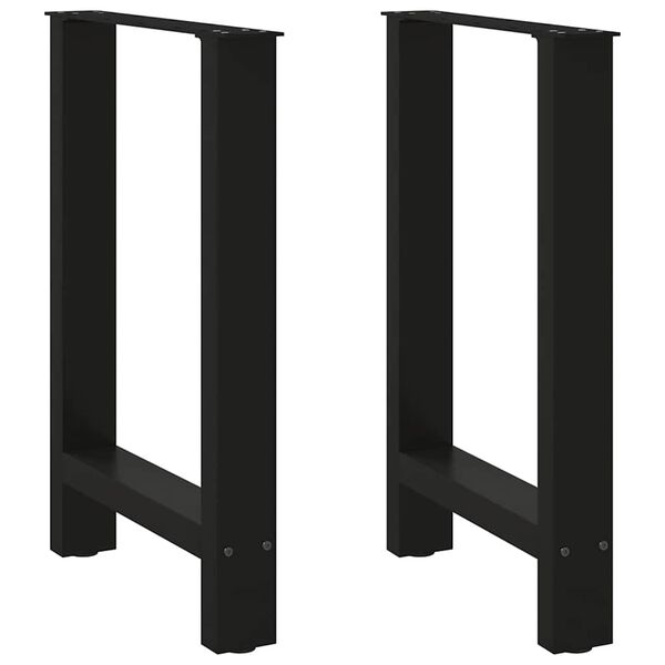 vidaXL Coffee Table Leg Set of 2 Black Powder-coated steel