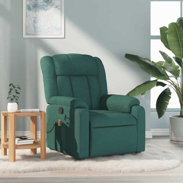 vidaXL Massage Recliner Chair Dark Green