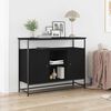 vidaXL Sideboard Black Oak 39.37 x 13.78 x 31.50 in Engineered Wood