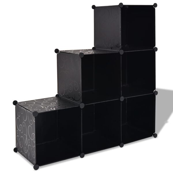 vidaXL Storage Cube Organizer Black