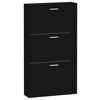 vidaXL Shoe Cabinet Black Engineered Wood Standard Shoe Cabinet