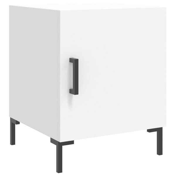 vidaXL Bedside Cabinet White Engineered wood Medium Bedside Cabinet